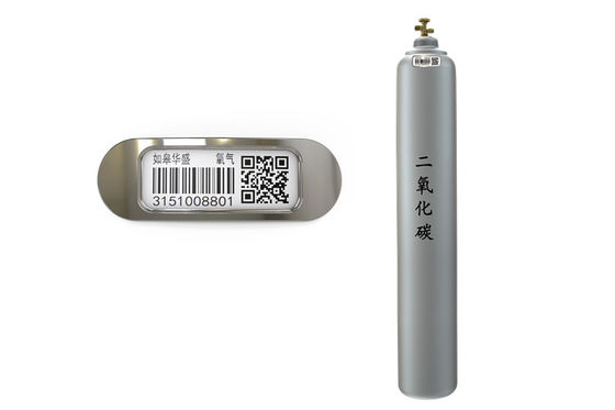 Dauerhafter Barcode-Metallkeramikrechteck-Umbau für Industriegas-Zylinder