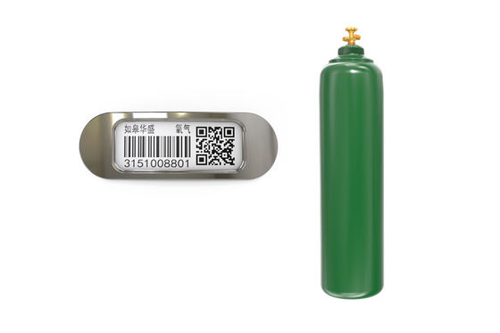 Dauerhafter Barcode-Metallkeramikrechteck-Umbau für Industriegas-Zylinder