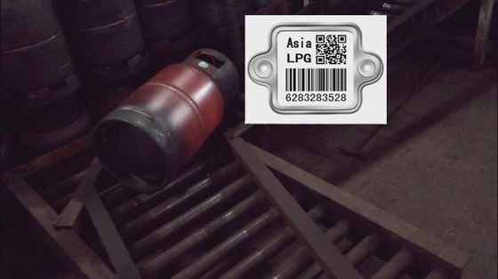 Metallkeramikspurhaltungsqr Code-Barcode des Flüssiggas-Zylinder-Barcode-SS304