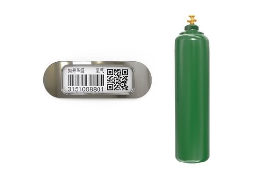 Sauerstoff-Flaschen-Metallkeramik- Zylinder-Barcode Anti- UV-Asset Management
