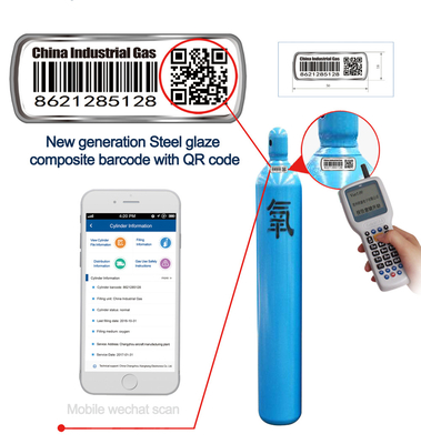 Sauerstoff-Flaschen-Metallkeramik- Zylinder-Barcode Anti- UV-Asset Management