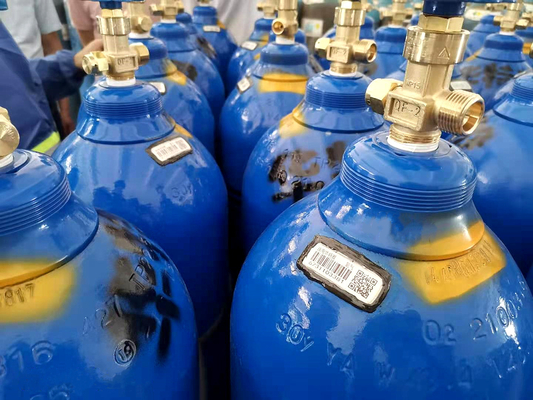 Die Industriegas-Sauerstoff-Flasche, die QR Code aufspürt zu etikettieren, handhaben Aufkleber