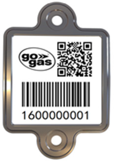 Vertikale installieren Zylinder-Barcode etikettiert LPG, der UVschutz-dauerhaften Aufkleber aufspürt