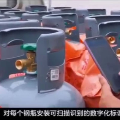 XiangKang veranschlagen zuerst UVstahlglasur-das intelligente Barcode Lpg-Zylinder-Anlagegut des schutz-304, das Aufkleber aufspürt