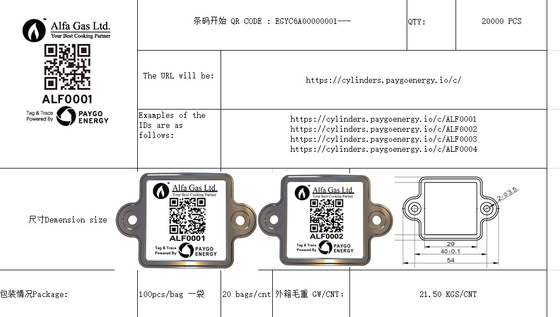 Ergonomischer Kochgas-Zylinder-Barcode etikettiert Korrosionsbeständigkeit