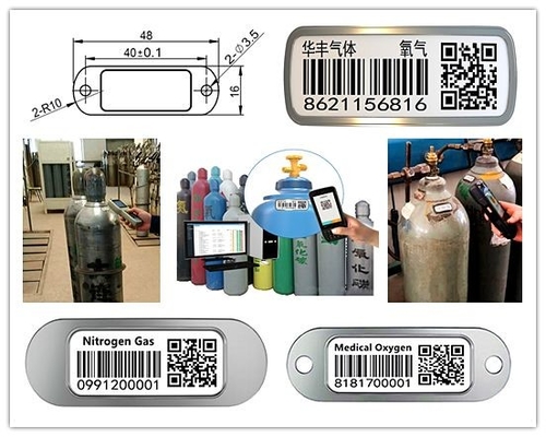 Sauerstoff-Gasflasche-Barcode-chemischer Korrosionsbeständigkeits-UVschutz